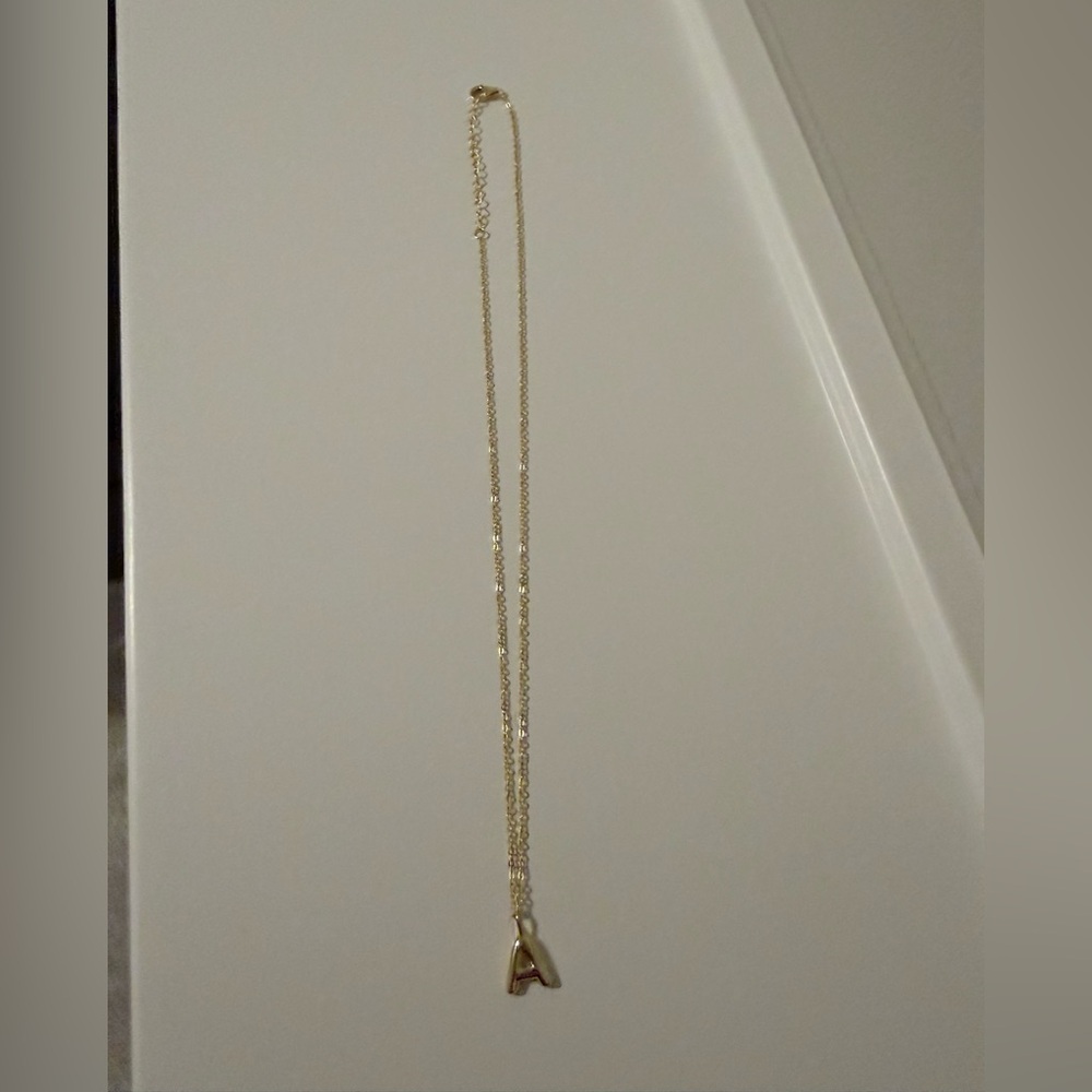 Bubble letter initial necklace - A